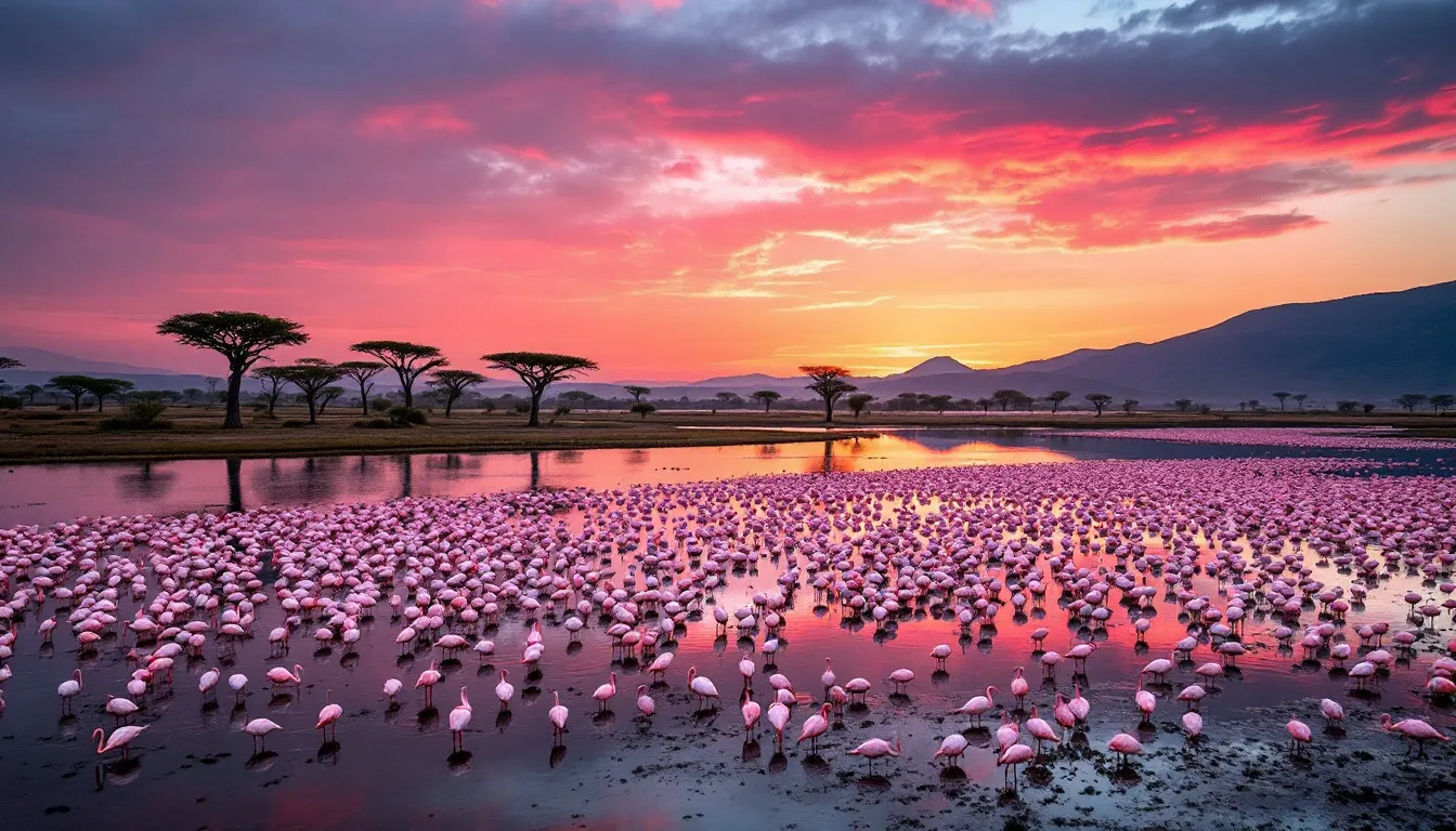 découvrez pourquoi le parc national de lake nakuru est une destination incontournable pour les amateurs de nature. avec ses paysages à couper le souffle, sa faune exceptionnelle, notamment des flamants roses, et ses nombreuses activités de safari, cette merveille kenyane vous promet une expérience inoubliable au cœur des merveilles de la nature.